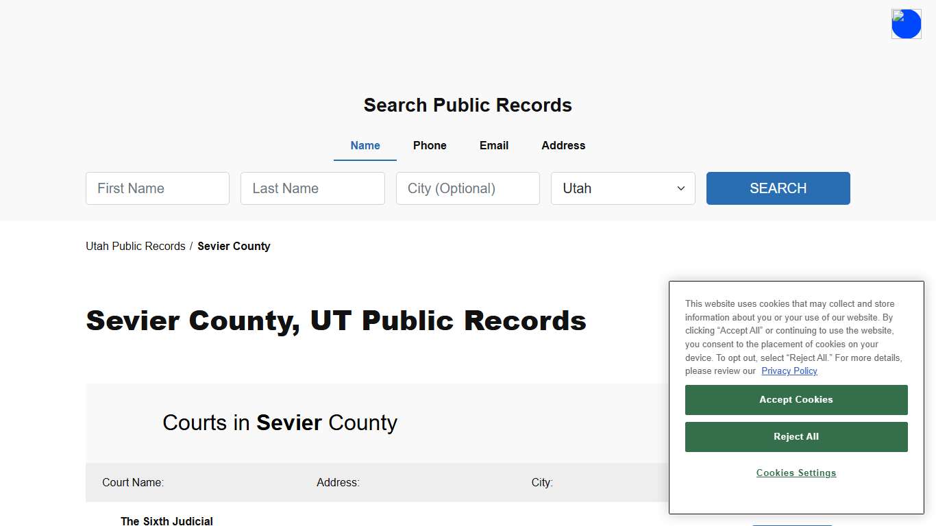Sevier County, UT Public Court, Arrest and Inmate Records - ThePublicIndex